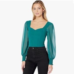 Abercrombie & Fitch Long Sleeve Green Top, Size XS